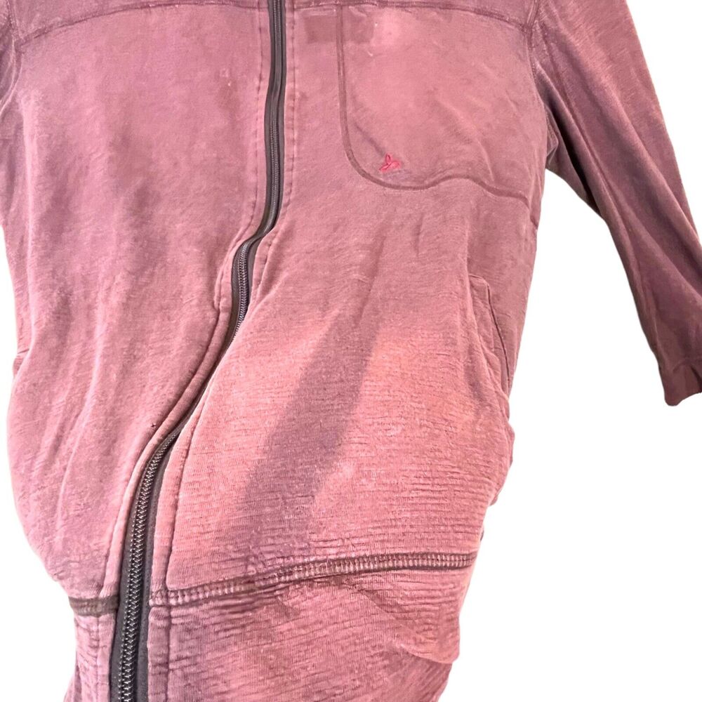 PrAna Breathe Womens Distressed Sun Faded Maroon Full Zip Hoodie Size Large - Picture 4 of 9